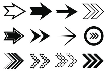 Stylized Vector Arrow Icons – Modern, Geometric, and Futuristic Design Elements