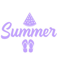 Summer typography clip art design on plain white transparent isolated background for sign, decal, card, shirt, hoodie, sweatshirt, apparel, tag, mug, icon, poster or badge