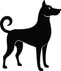dog silhouette vector illustration on white background