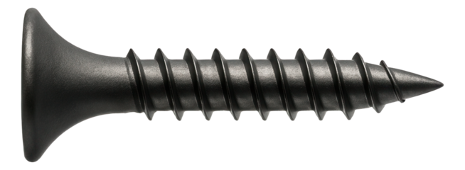Bugle head self-tapping screw with a phosphate coating for lightweight metal framing.