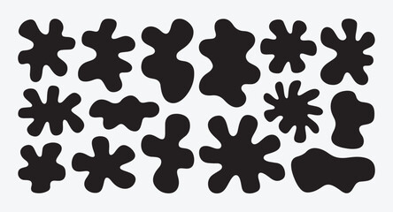 Fototapeta premium Organic shapes black and white abstract pattern vector