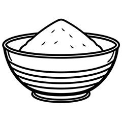 Simple Holi Bowl Vector Line Art