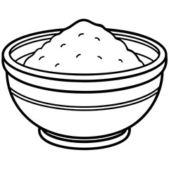 Simple Holi Bowl Vector Line Art