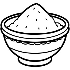 Simple Holi Bowl Vector Line Art