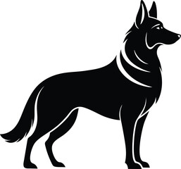 dog silhouette vector illustration on white background