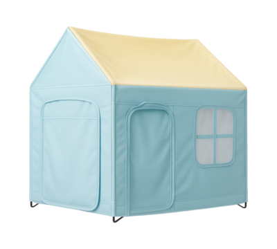 A compact, foldable playhouse made of lightweight material, convenient for apartment use.