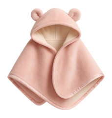 A hooded baby blanket with bear ears, providing extra warmth for a newborn.