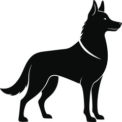dog silhouette vector illustration on white background