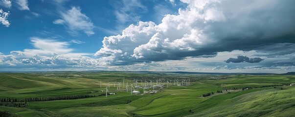 Vast Wind Farm Under Dramatic Sky

.