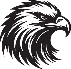 Obraz premium a silhouette eagle face vector