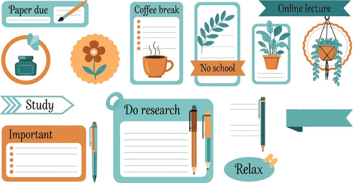 Cute planner stickers for students and teachers back to school study notes organization supplies reminders