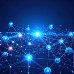 Obraz premium Abstract network of glowing points and lines (1)