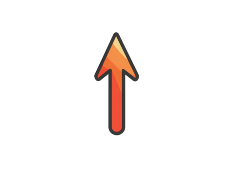 A red arrow pointing upwards