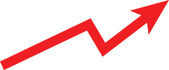 Red Zigzag Arrow Upward Trending Graphic Design Element red arrow upward arrow
