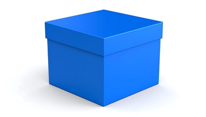 Blue gift box, studio shot