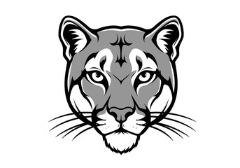 Fierce Cougar Head Vector Logo | Bold Panther Mascot Design | Wild Cat Illustration for Sports Teams, Apparel, Tattoos, and Branding


