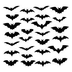 Fototapeta premium Diverse Bat Silhouette Designs for Art and Crafts