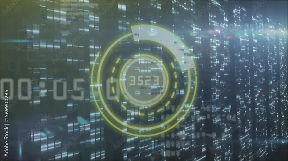 Poster circular hud appearing on panels, showing timer advancing with ring filling visualizing countdown