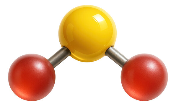 Sulfur dioxide molecule with angular geometry and polar covalent bonds - Powered by Adobe