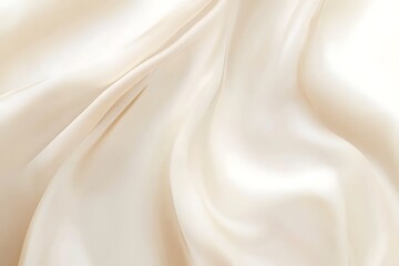Fototapeta premium Soft cream colored silk fabric with elegant draping and subtle light reflections