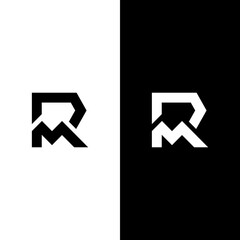 vector logo letter R and M combination abstract