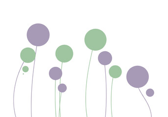 Abstract illustration of colorful bubbles on minimal background  