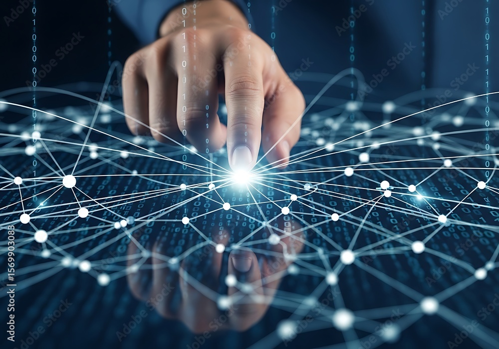 Poster connecting the digital universe through technology and innovation