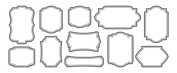 Obraz premium Set of simple Vintage frames decorative frames. isolated on white background. Decorative frame. Vector.