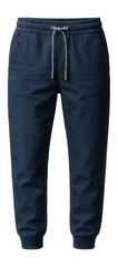 Denim-look joggers with elastic cuffs and drawstring closure