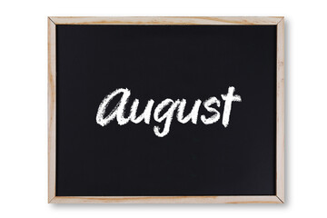 August word in chalk on chalkboard