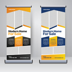 Property, real estate roll up or x banner template