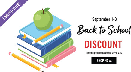 Back to school sale september discount on school supplies books pencils apple limited time offer shop now