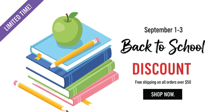 Back to school sale september discount on school supplies books pencils apple limited time offer shop now