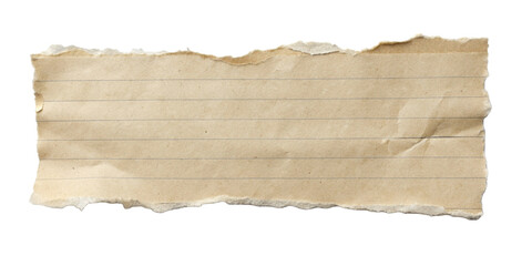 Torn piece of graph paper isolated on transparent background