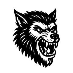 Wolf or werewolf logo, aggressive beast. Vector for esports.