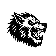 Wolf or werewolf logo, aggressive beast. Vector for esports.