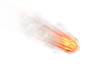 Meteorite effects burn in the atmosphere, fireballs crash, fire ignites,