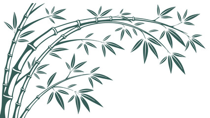 Naklejka premium Bamboo Branches on White Background
