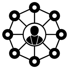 People Network Connection Icon Vector