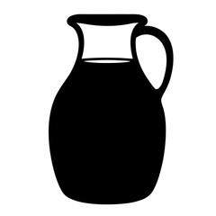 Simple monochrome drawing of a jug or pitcher with visible handle