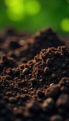 Rich Dark Soil Texture Close-Up Earthy Background for Agriculture, Gardening, and Environmental Projects