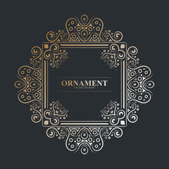 Elegant Golden Ornament Frame Design