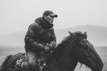 Rider in a Snowy Landscape