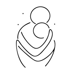 Fototapeta premium continuous line drawing of person hugging each other