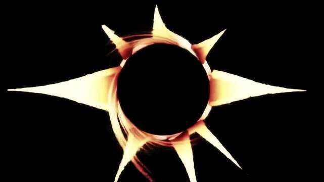 Retro punch hole movie transition effect on black background