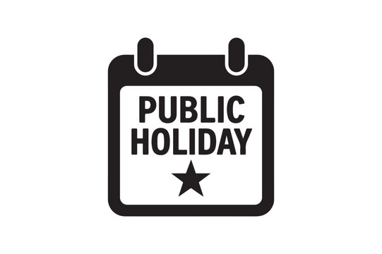 Public holiday calendar silhouette vector art illustration on white background