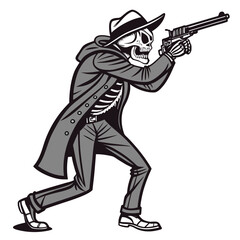 Fototapeta premium skeleton with gun