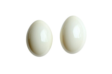 Two Creamy White Eggs Isolated on Transparent PNG
