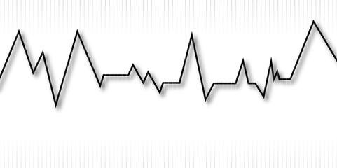 Heartbeat silhouette, Heartbeat one-line, Continuous lines heart beats drawing, Wave pulse vector illustration on transparent background. Cardiogram black line. Heartbeat infographic.