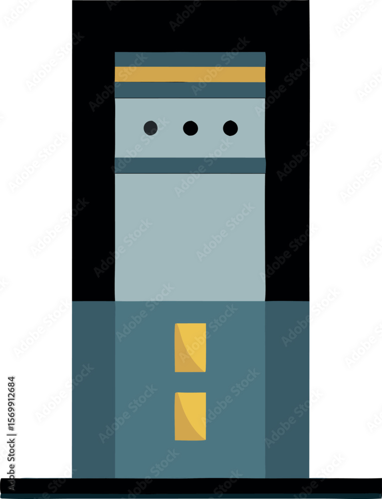 Fototapete flat tech computer case vector illustration for ui elements